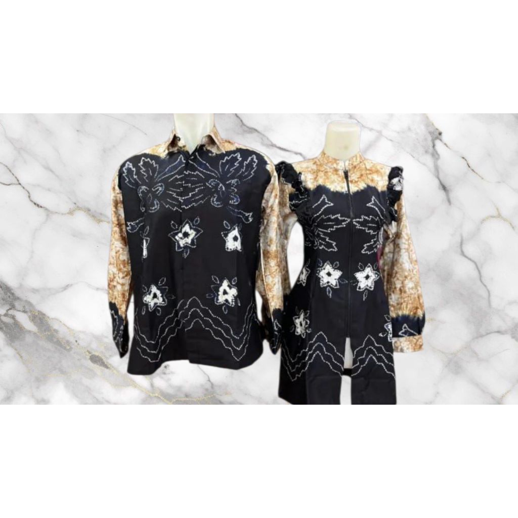 Tunik dan Kemeja Couple Sasirangan Motif Random