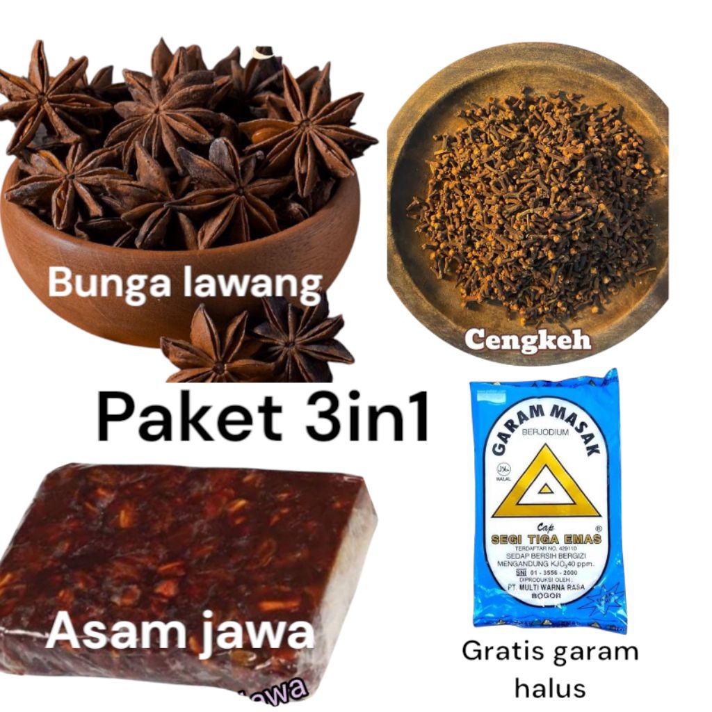 

paket 3in1 kumplit rempah / paket 3in1 bumbu ekonomis