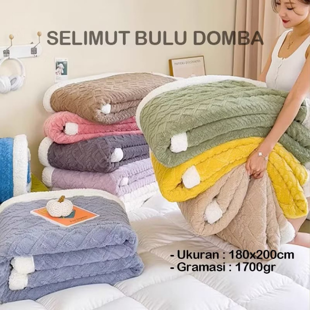 Selimut Bulu Domba Tebal Uk.180x200cm “SRH”
