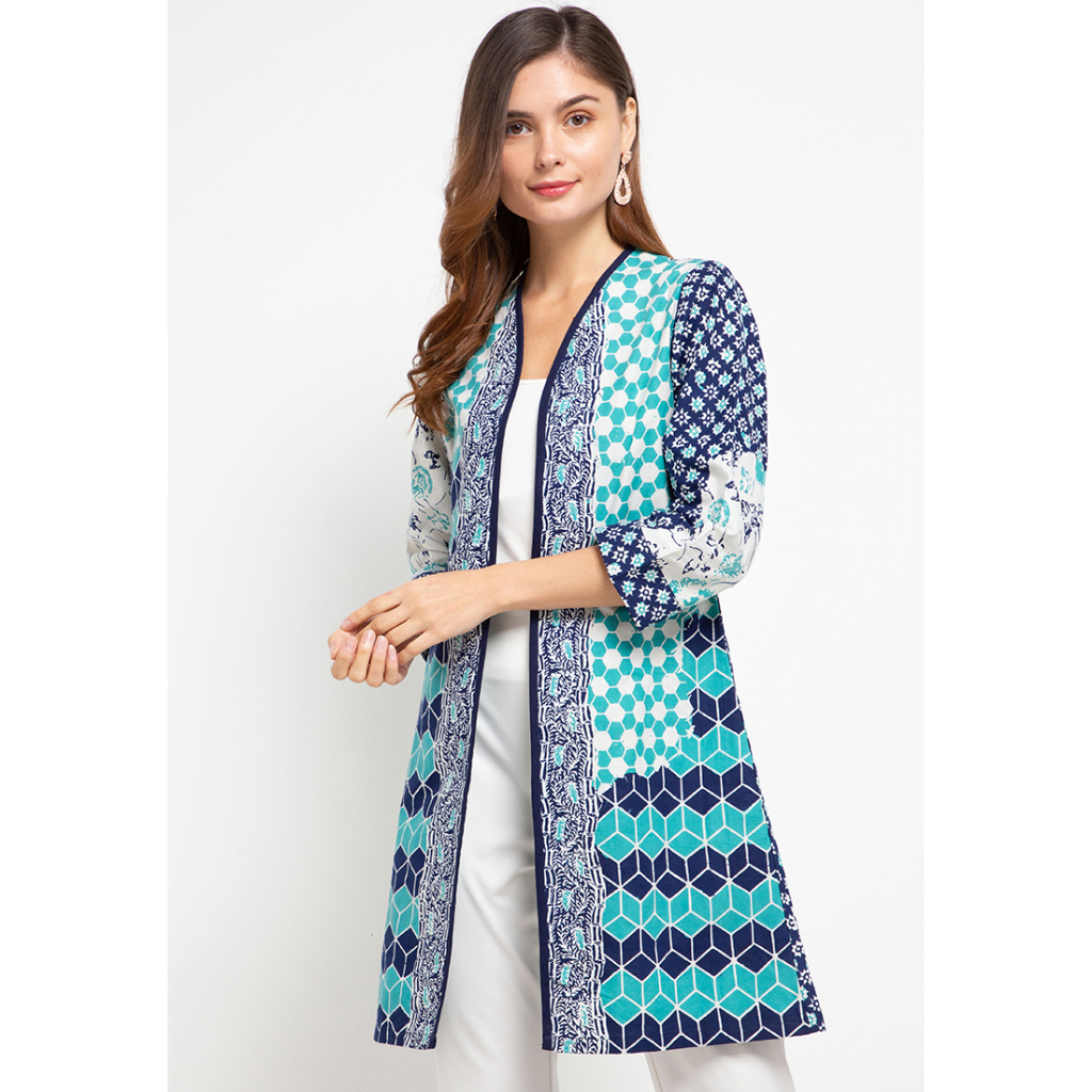 Blazer Batik Wanita - Atasan Batik - Bhatara Batik Myesha - Outer Batik Modern Lengan Panjang