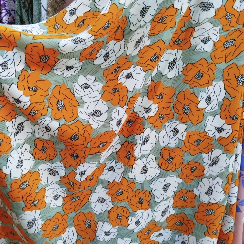 Bahan Satin Motif - Kain Saten Silk - Bahan Satin Silk Motif - Kain Kebaya - Kain Meteran - Bahan Sa