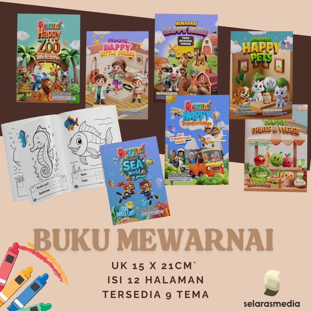 

BUKU MEARNAI | BELAJAR MEWARNAI | EDUKASI ANAK | BUKU BELAJAR ANAK