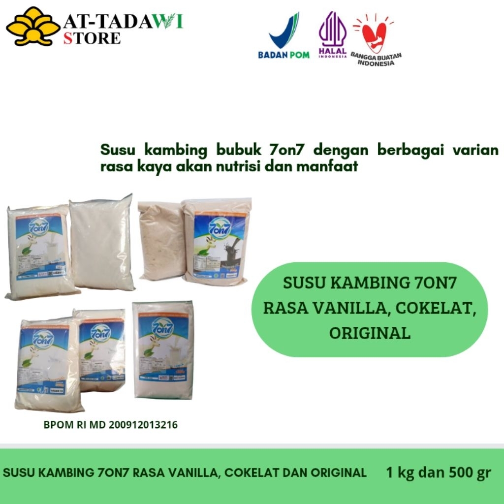 

SUSU KAMBING 7ON7 BERBAGAI VARIAN RASA - minuman susu kambing bubuk - 1 kg dan 500 gr