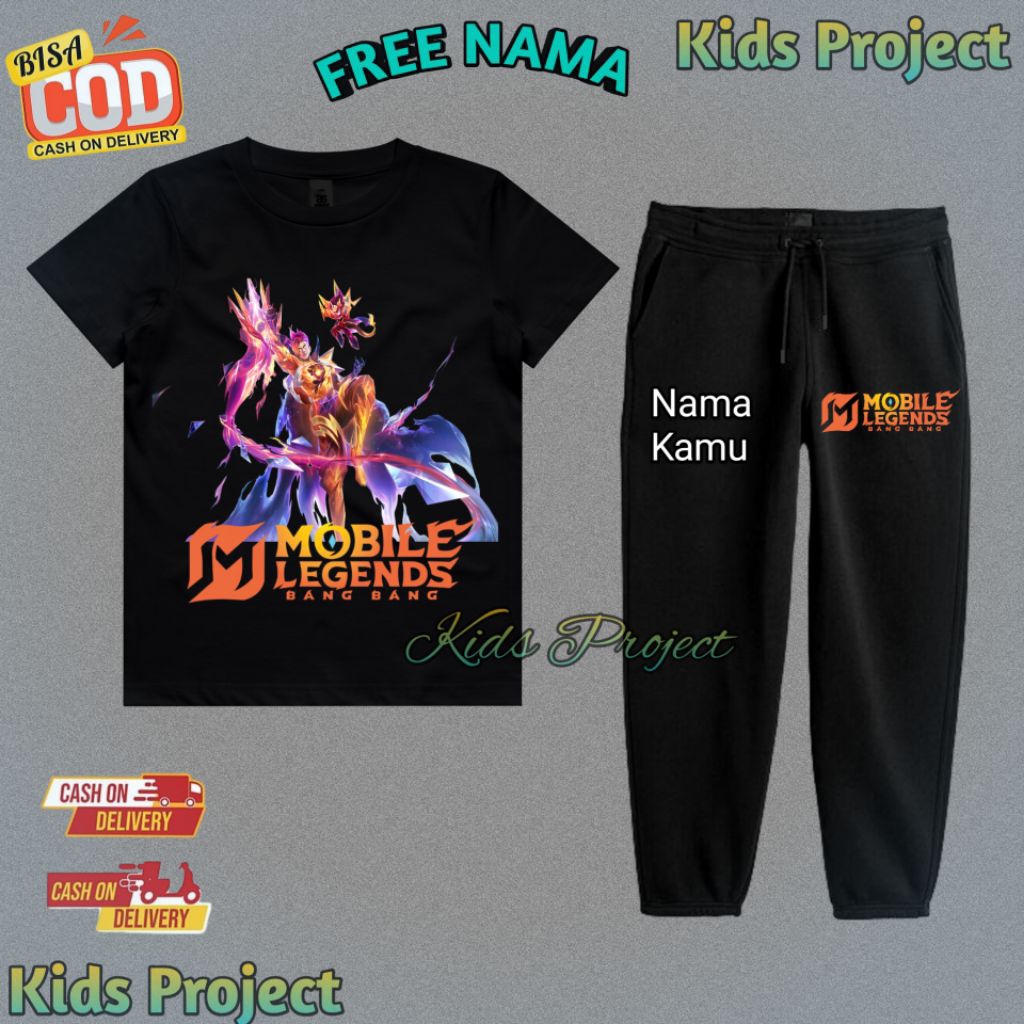 Setelan Kaos Jogger Anak Karakter CLAUDE Prime Skin MOBILE LEGENDS X MLBB