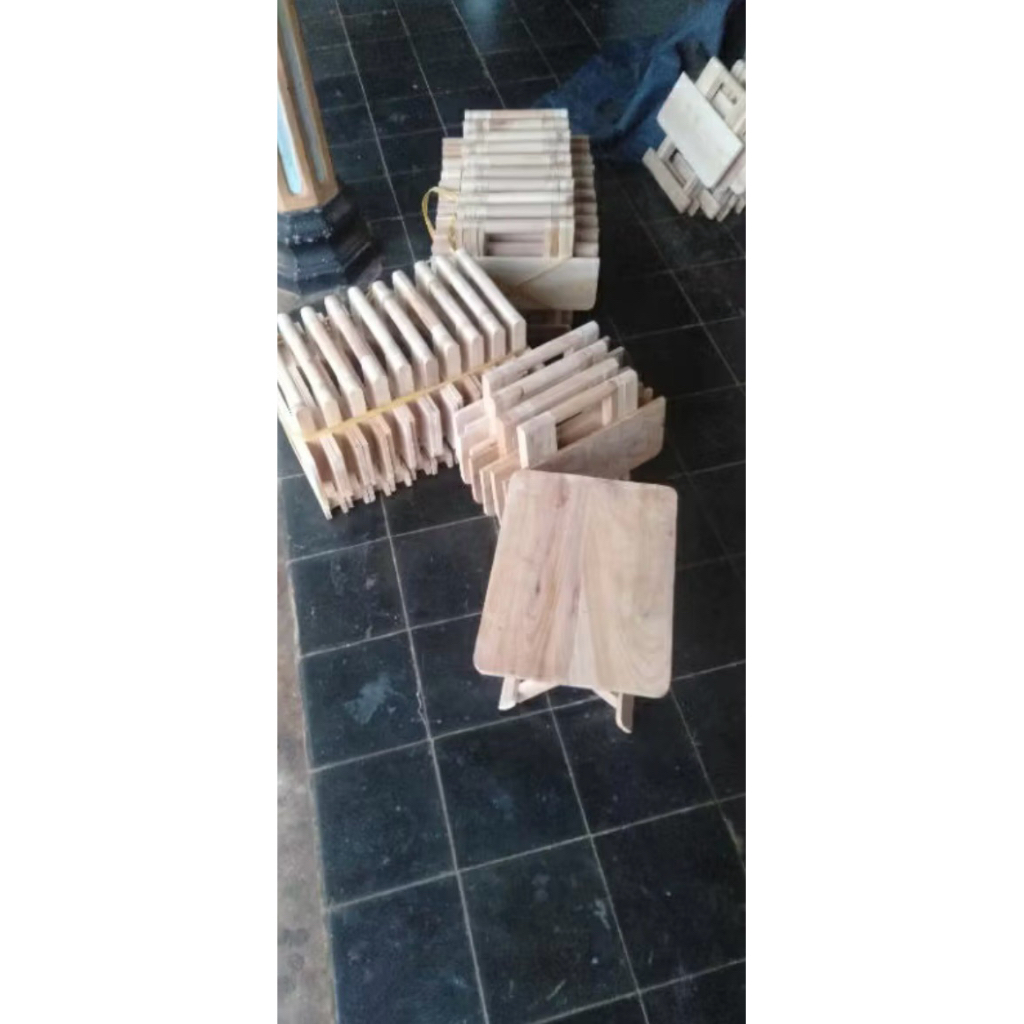 meja lipat belajar berbahan kayu mahoni