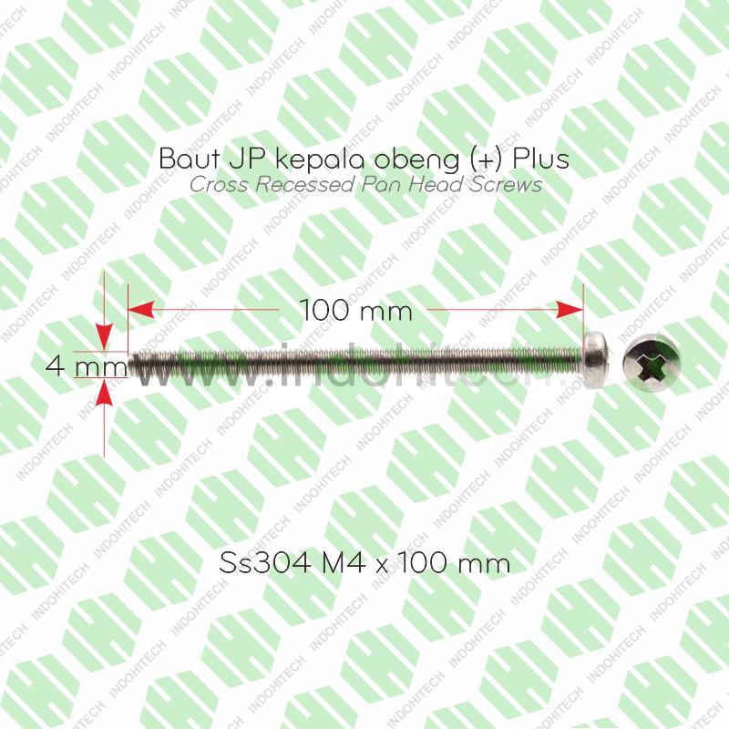Baut JP M4 x 100 mm SS304 Baut JP Stainless M4x100