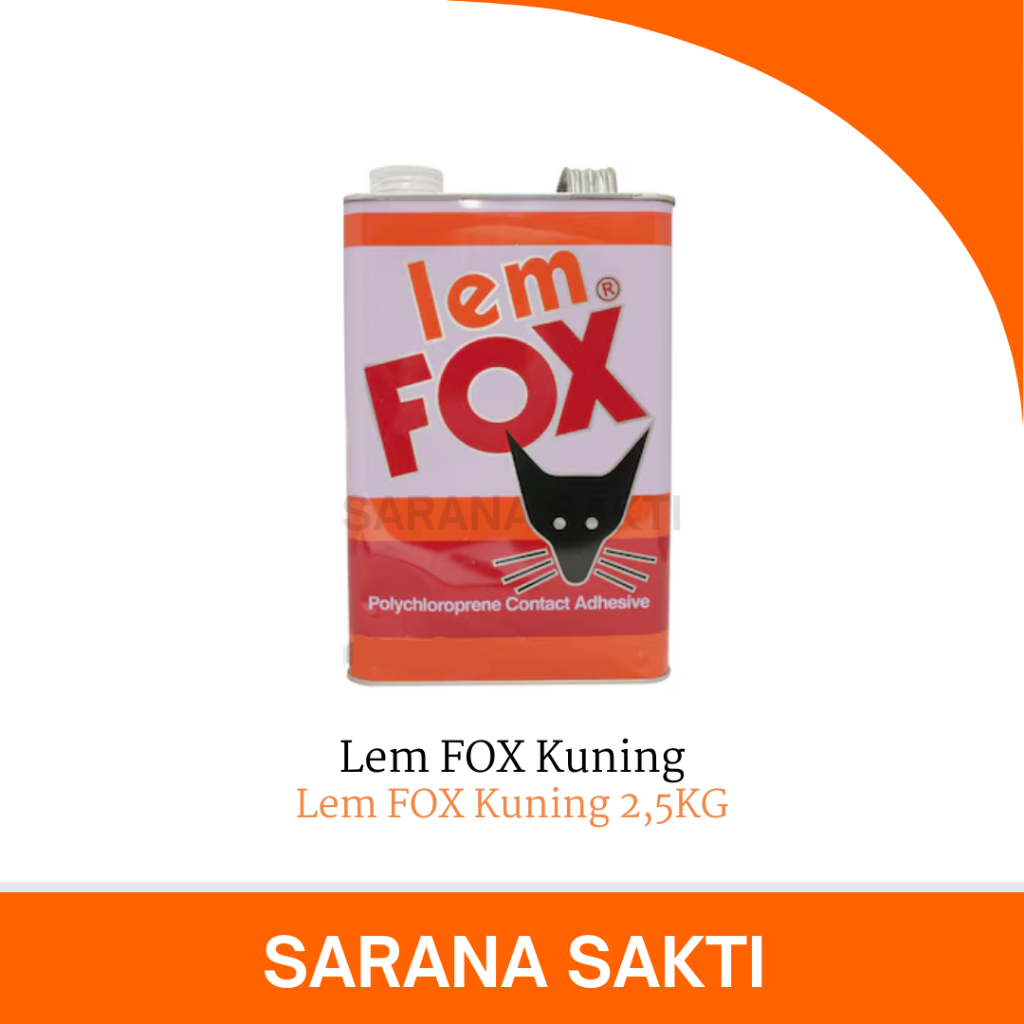 Lem FOX Kuning 2,5KG | Lem Fox Lem Kuning Serbaguna Galon 2,5 KG