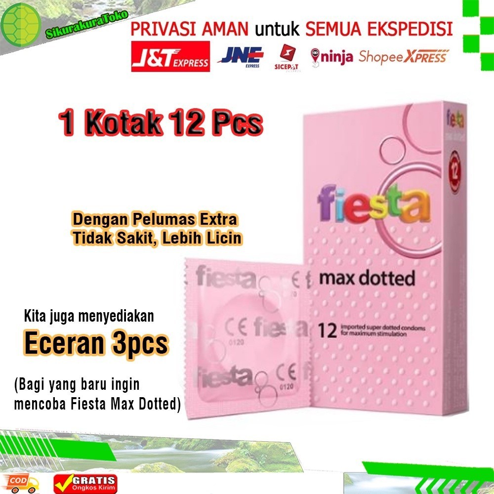 (SKO) Fiesta Max Dotted Condom Berbintil Bintil Bergerigi