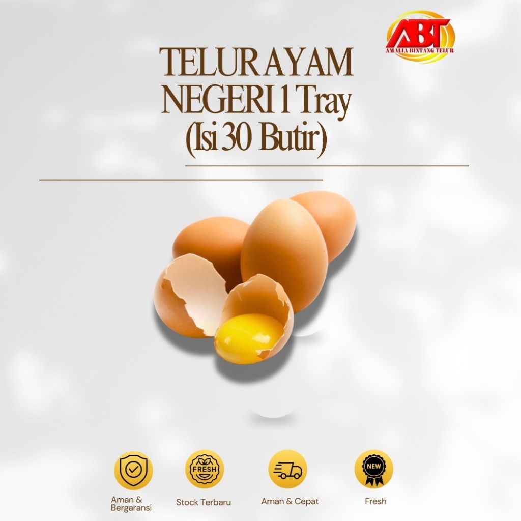 

ABT - Telur Ayam Negeri 1 Tray (Isi 30 Butir, 1800-1900gram) Lezat dan Bergizi