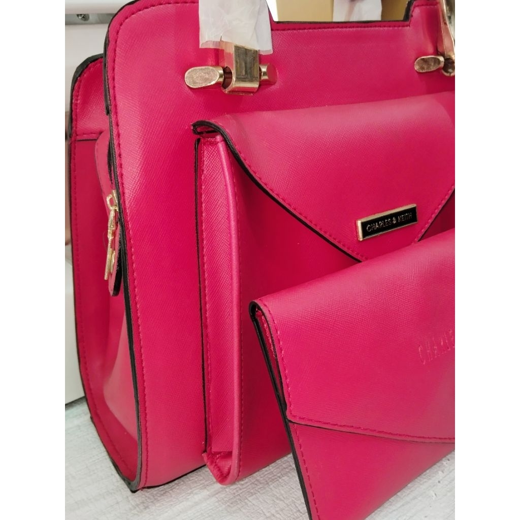 Tas Jinjing Wanita Model Charles & Keith + Dompet | Handbag Elegan Kekinian