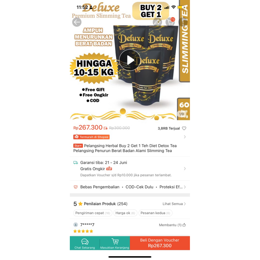 

Deluxe Slimming Tea - 3 pcs