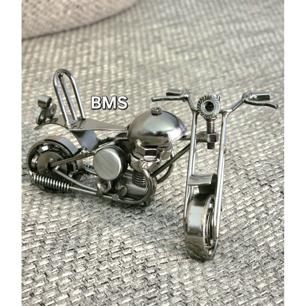 Miniatur Motor Retro Logam Murni Diecast motor moge harley model