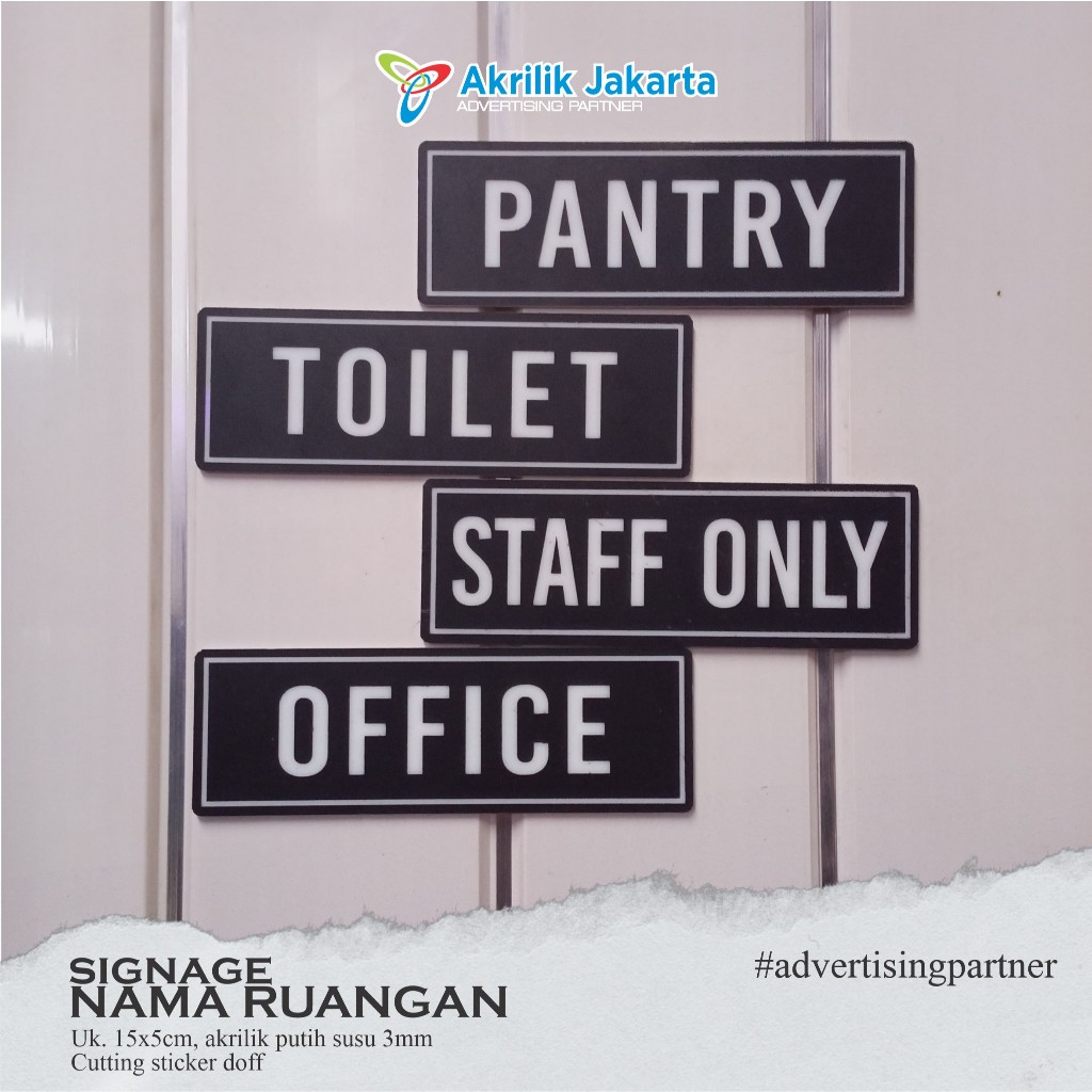 

Signage Akrilik Cutting Sticker | Nama Ruangan