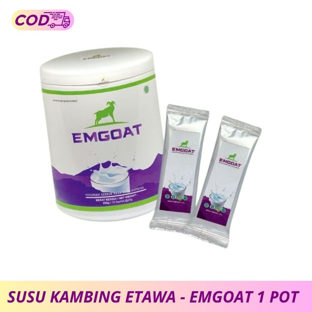 

Susu Bubuk Emgoat - Susu Kambing plus - Susu Kambing Etawa - 1 Pot 10 Sachet