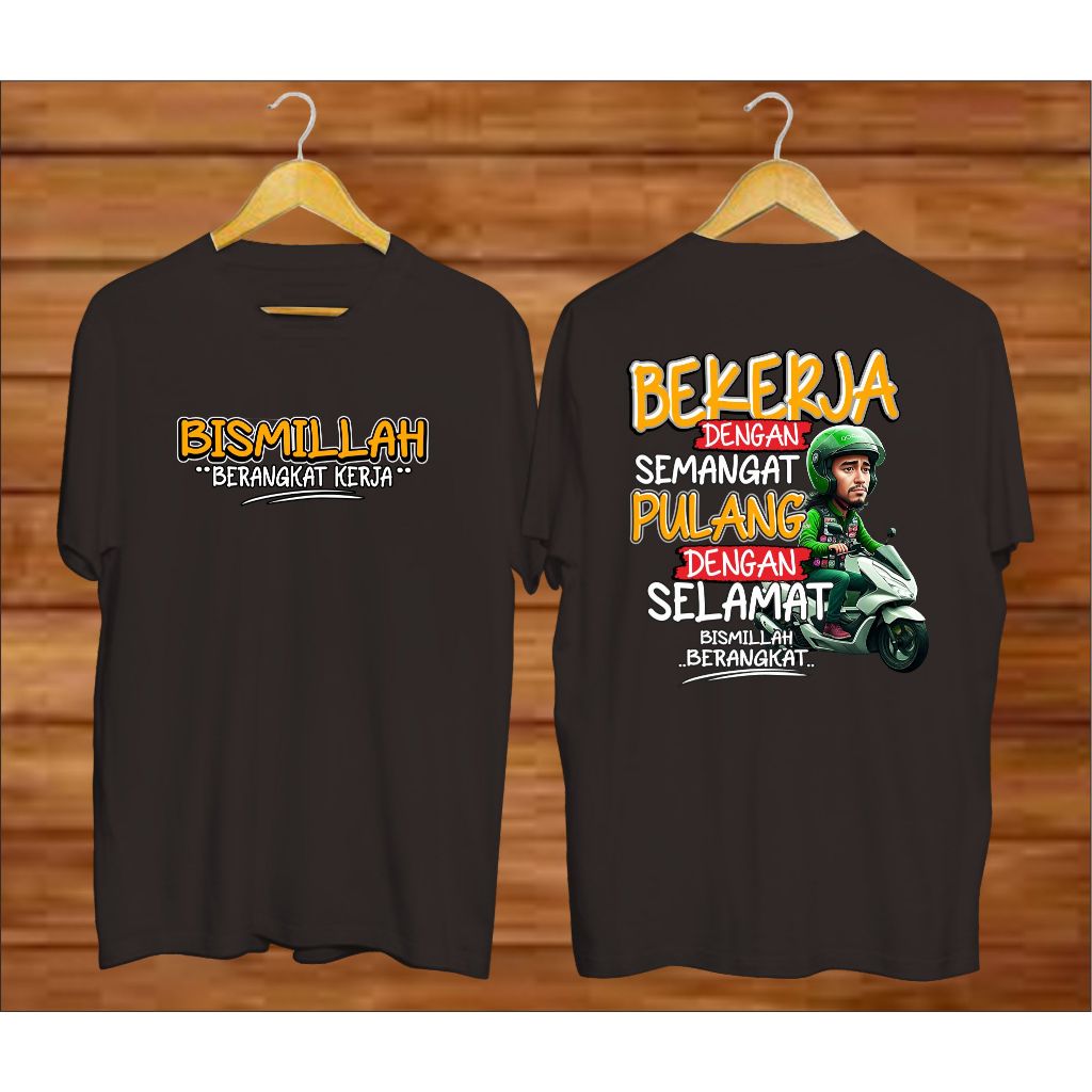 Juragan_kaos01 / BISMILLAH BERANGKAT KERJA / kaos kata2 lucu / kaos lagi viral / pria / wanita