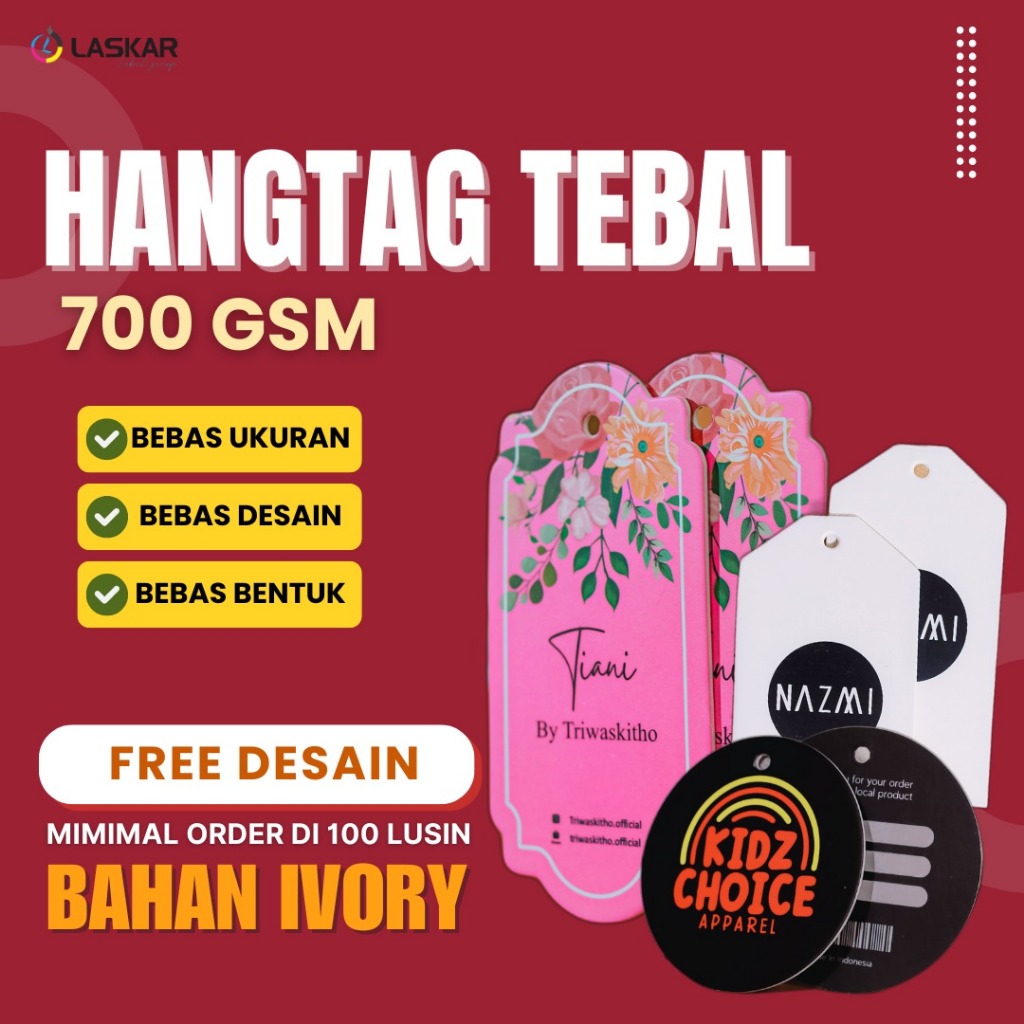 

hang tag aesthetic custom hangtag baju label ucapan hampers lebel nama sendiri merek lebel
