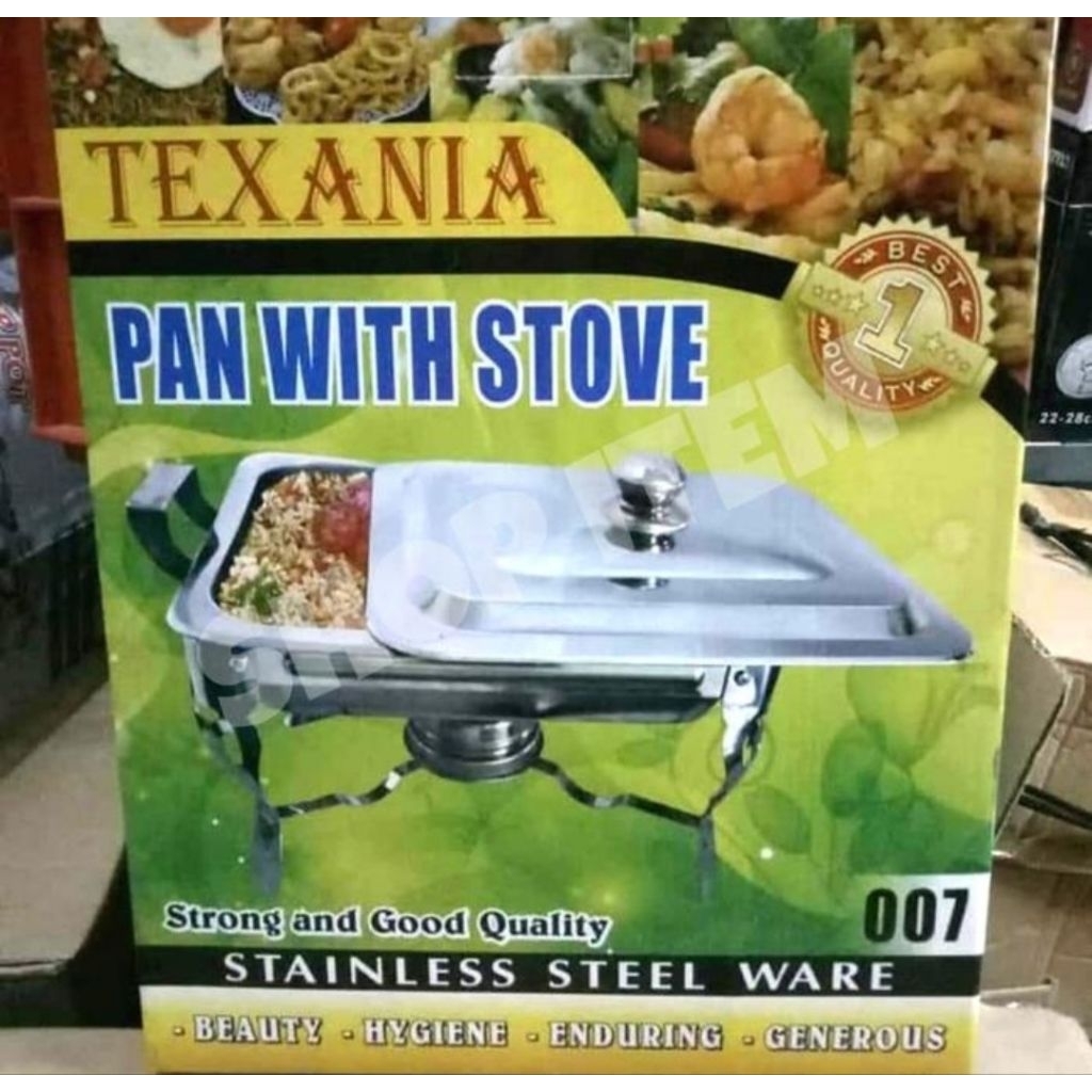 Texania Pan With Stove / Wadah Prasmanan Alat Saji Stainless Steel