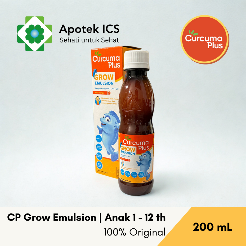 Curcuma Plus Grow Emulsion 200 mL – Anak 1–12 Tahun | Nafsu Makan, Tinggi Badan, Imun, & Daya Tahan