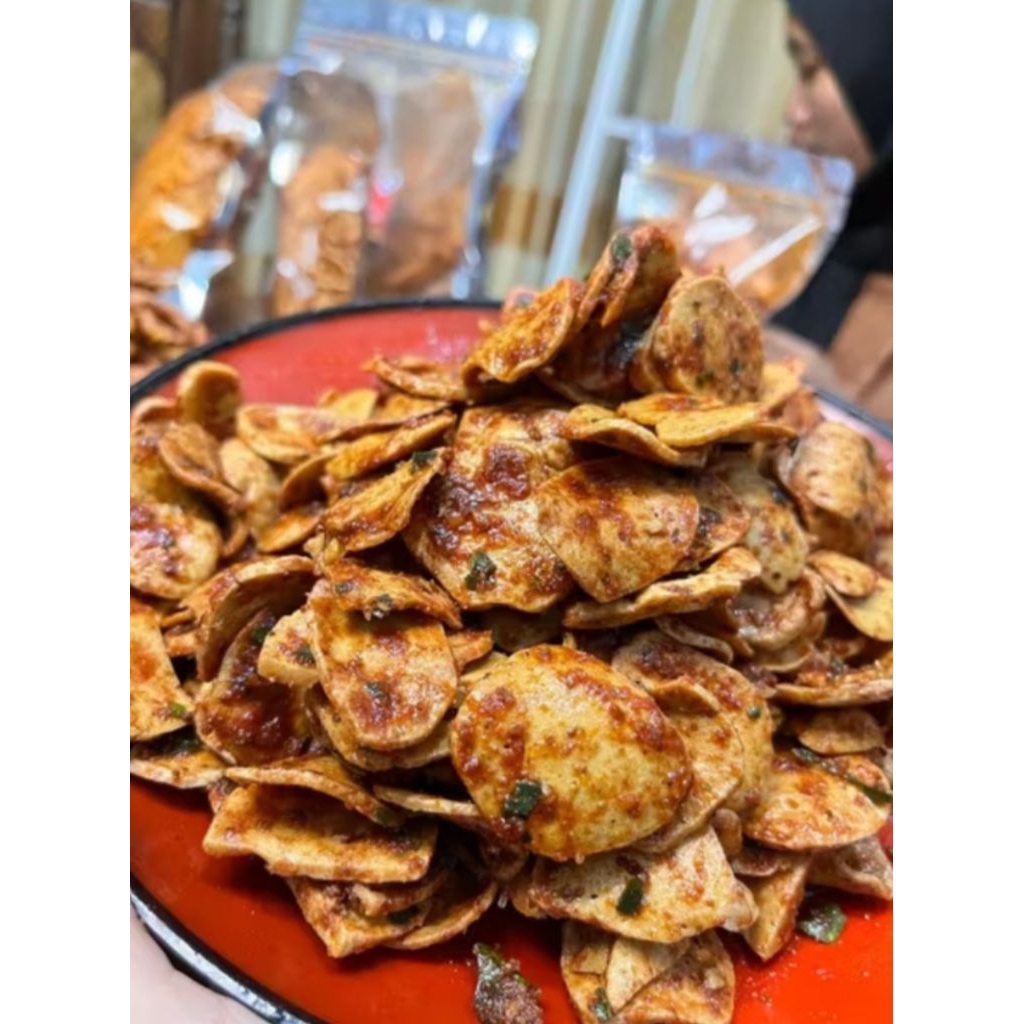 

Baso Goreng Kripik Basreng Pipih Renyah Kriuk Gurih Ukuran 500 gram