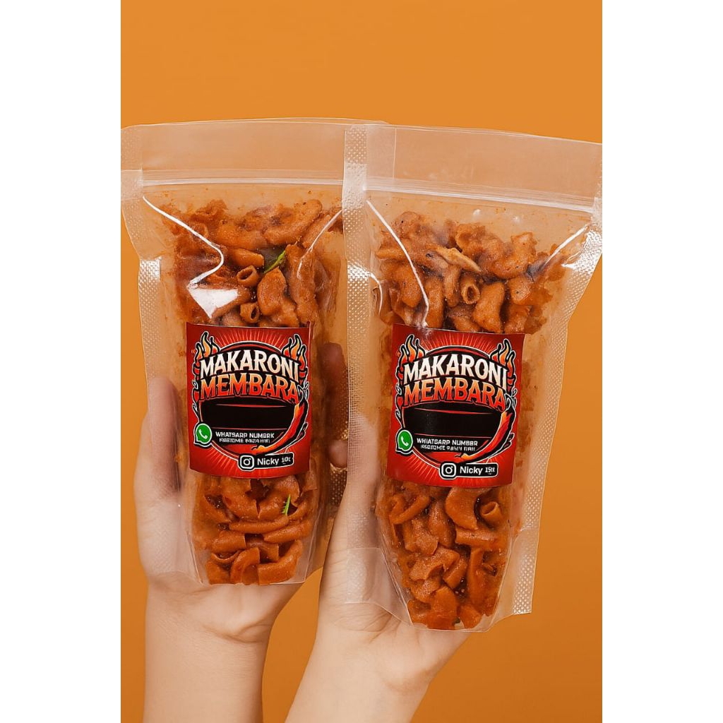 

Makaroni Membara Pedas Asin | Camilan Kering Renyah Bumbu Kering