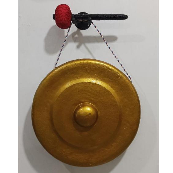 Gong Besi Diameter 50 cm Plus Pemukul (Cat kuning Emas)