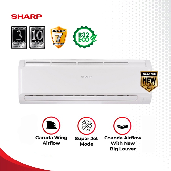 AC SHARP 1/2 PK (AH-5BEY, X6BEY), 1PK (AH-9BEY, X10BEY), 1.5 PK (X13BEY) INVERTER LOW WATT HEMAT LIS