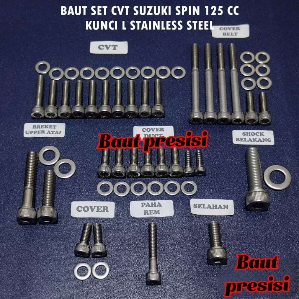 Baut CVT Suzuki Spin 125 Kunci L Stainless Steel