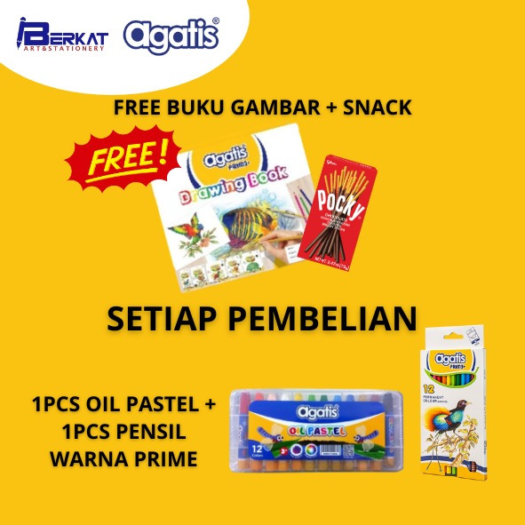 

[PROMO] Crayon AGATIS 12 Warna + Pensil warna AGATIS PRIME 12 Warna panjang
