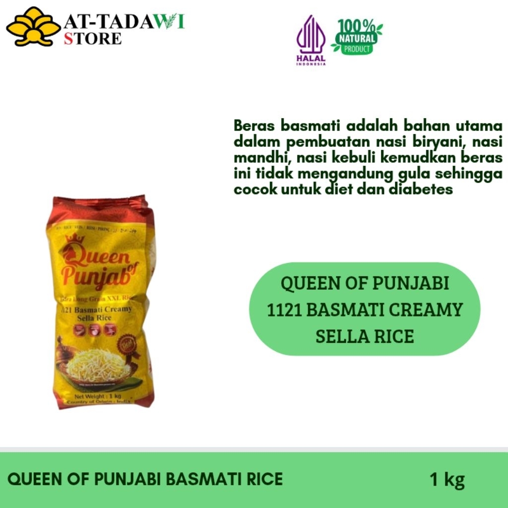 

QUEEN OF PUNJAB 1121 BASMATI CREAMY SELLA RICE - 1 kg