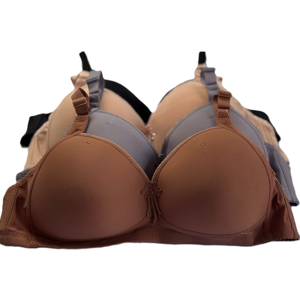 3pcs Bh bra Wanita Jumbo busa Cup Besar Size 46 48 50 52 bahan Polister
