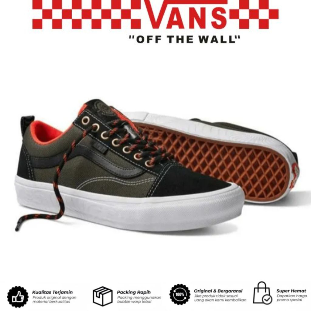 Sepatu Vans Skate Pro Old Skool x Spitfire Black Flame