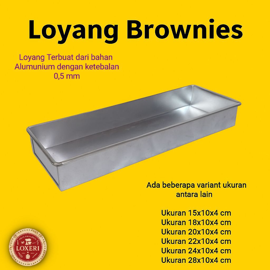 Cetakan loyang brownies kukus/loyang kue loyang kotak alumunium ukuran.15×10×4cm