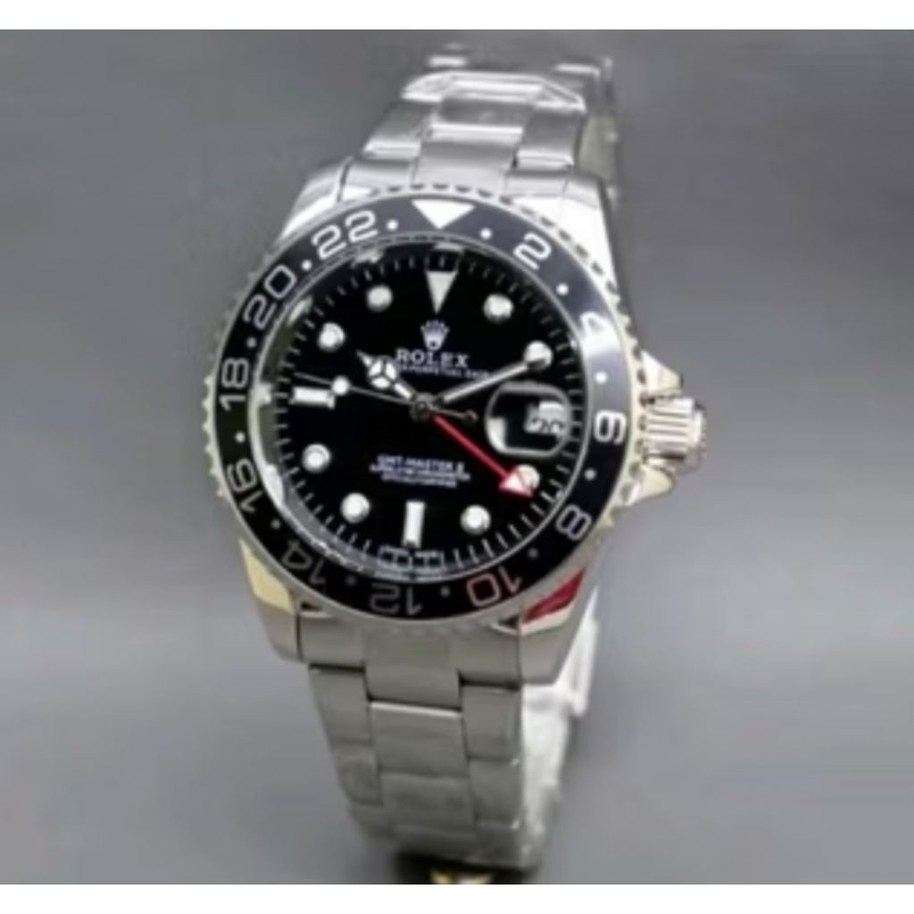 jam tangan rolex gmt/submariner automatic rolex mesin otomatis rantai stainless WID