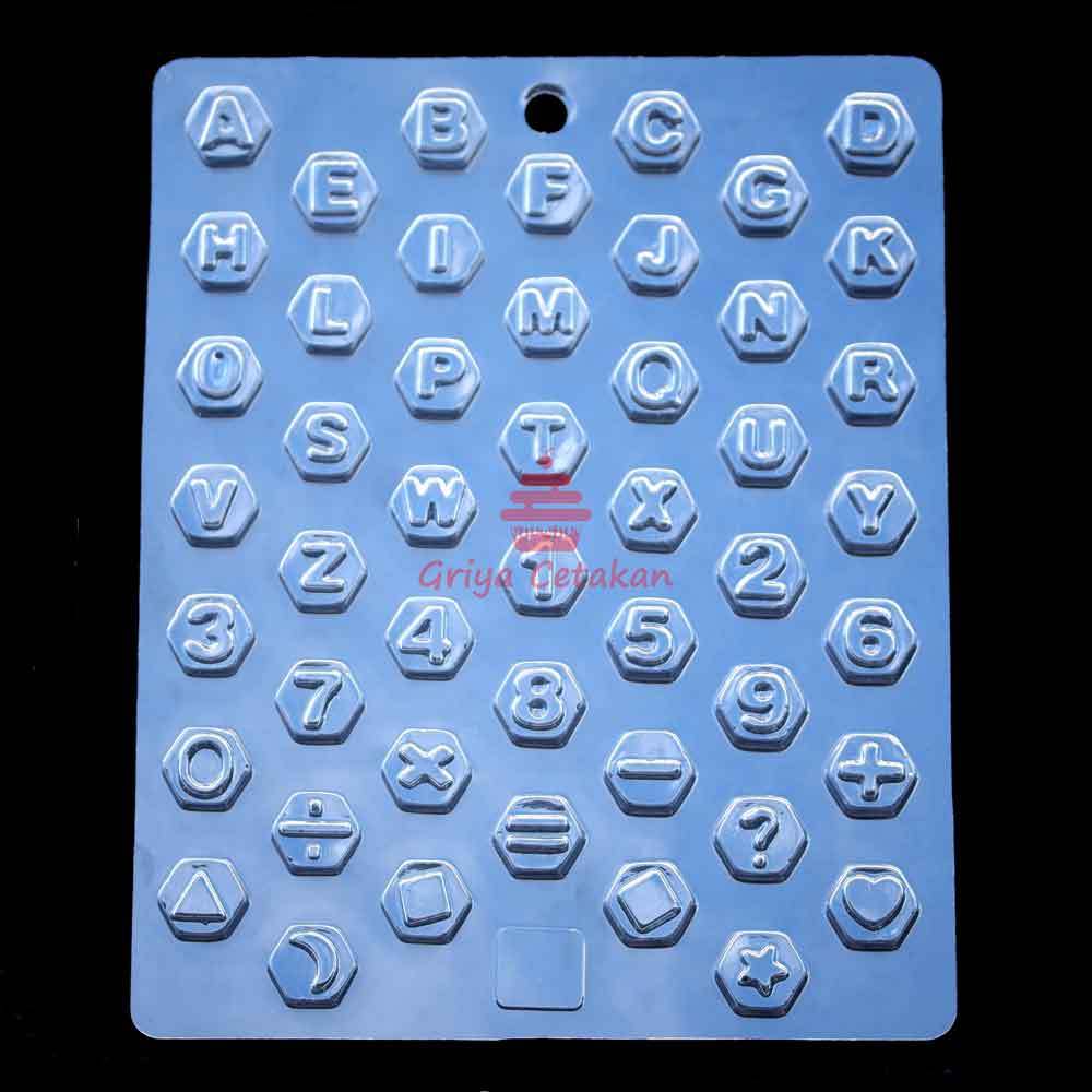 GC Cetakan Coklat Praline Puding Jelly Hurup Huruf Segi 6 Plastik