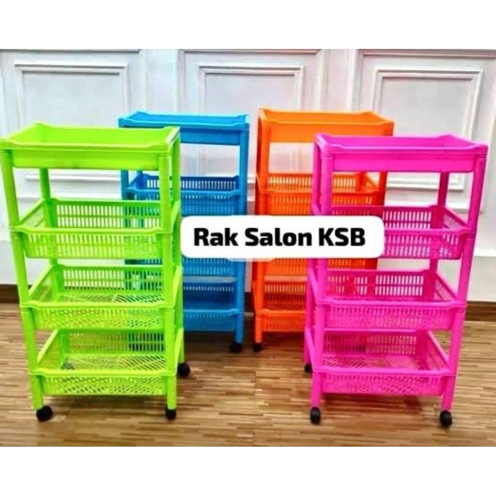 Rak Roda / Rak Salon / Rak serbaguna susun 4 Nampan