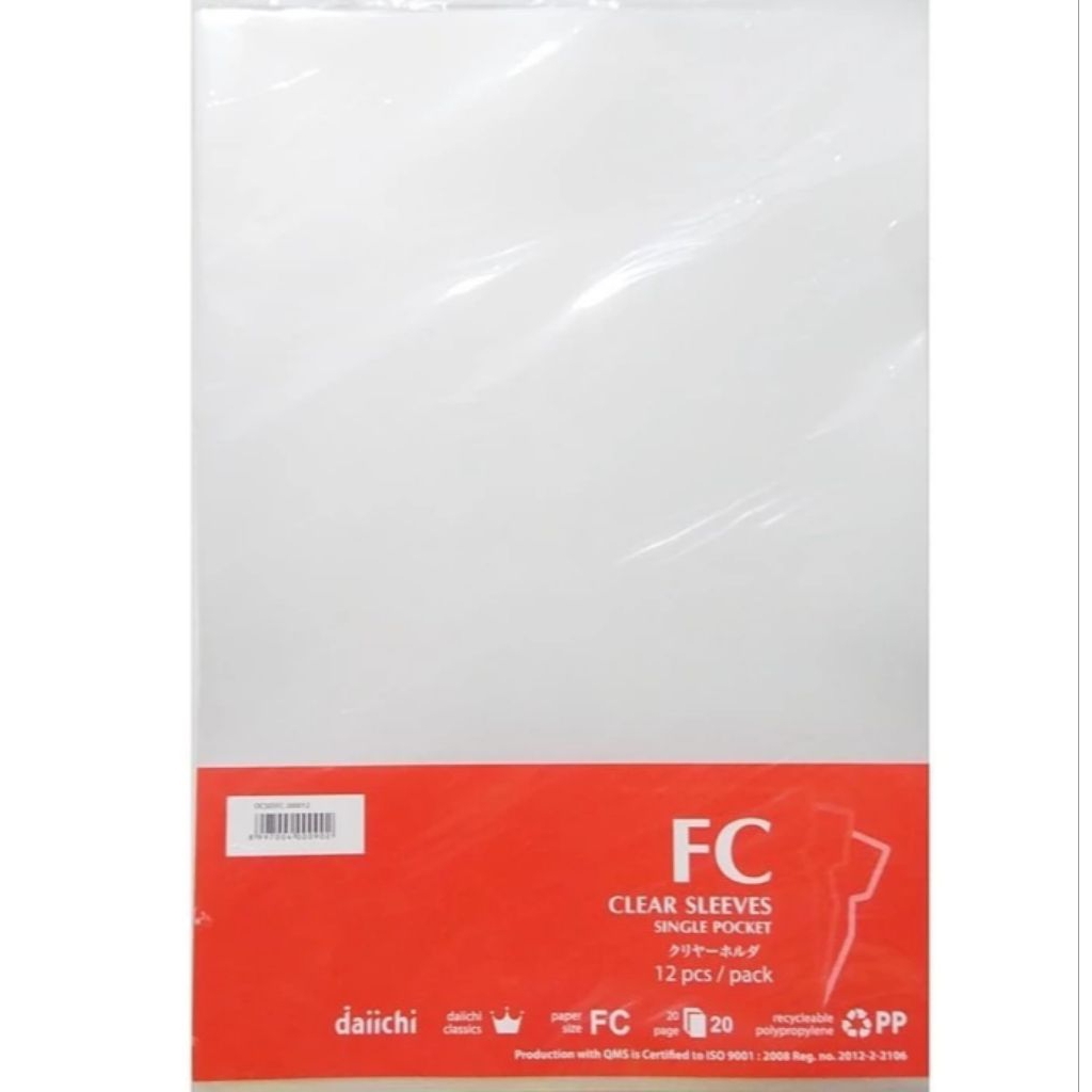 

Map L Daiichi Clear Sleeves / Map plastik Slip A4 / F4
