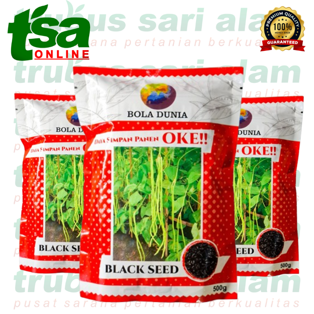 Benih Kacang Panjang Bola Dunia Varietas BLACK SEED ORI 100% Kemasan 500gr