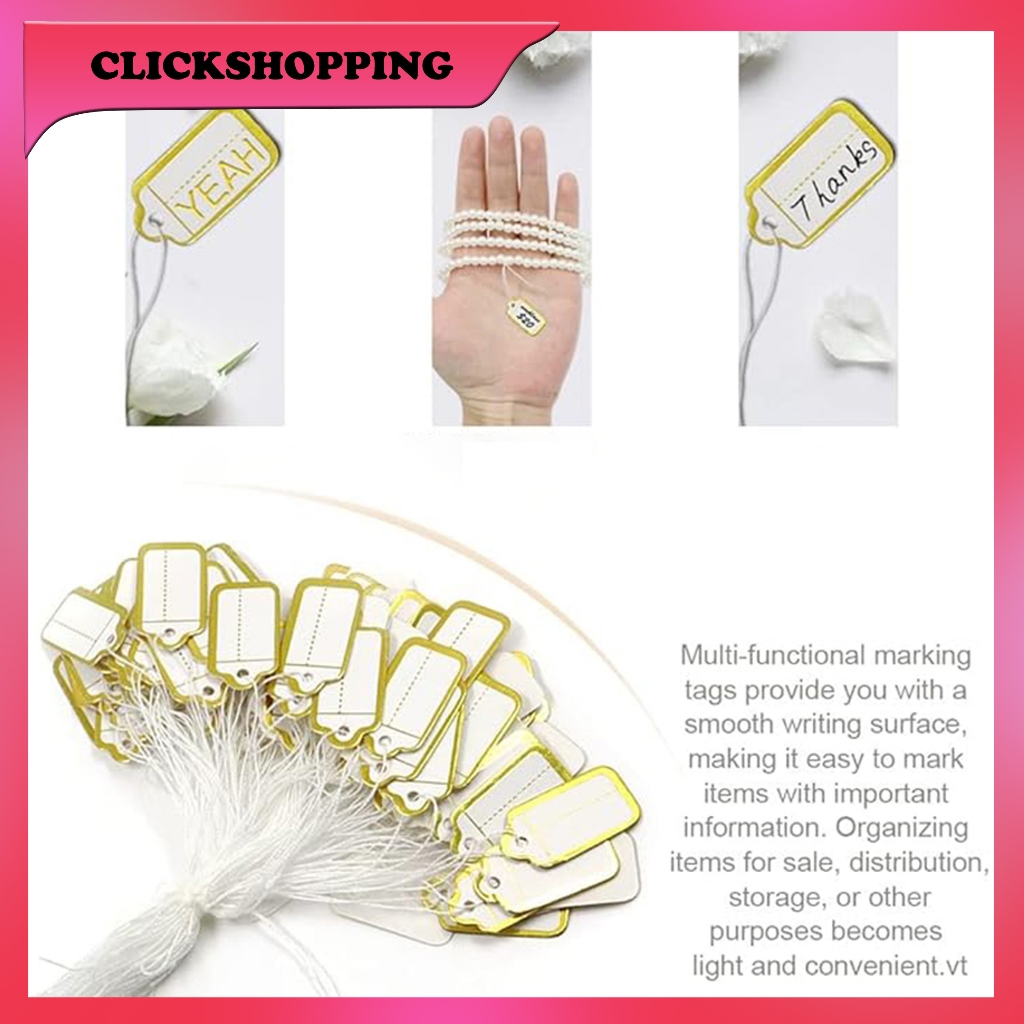 

500 Price Tag With Hanging String Label Harga Perhiasan Putih List Gold/Silver
