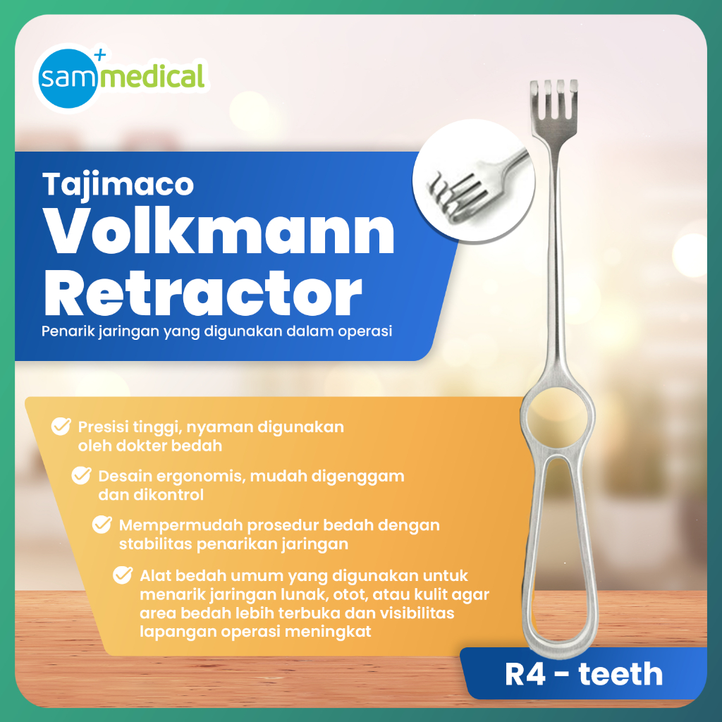 Tajimaco Volkman Retractor / Retraktor 4 Prong Tajam 21.5 cm