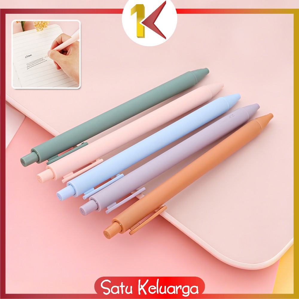 

SK-A120 Pena Cetekan Macaroon Pulpen Warna Pastel Tinta Hitam Alat Tulis Sekolah Kantor / Pulpen Warna Warni Bolpoint Gel Polos