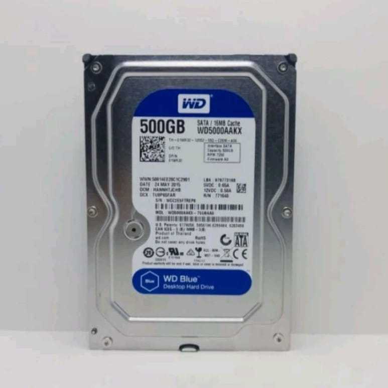 Hardisk 1TB / 500GB WD Blue Sata 3,5" - HDD 1TB/500GB PC CPU Baru 0 Days HDD