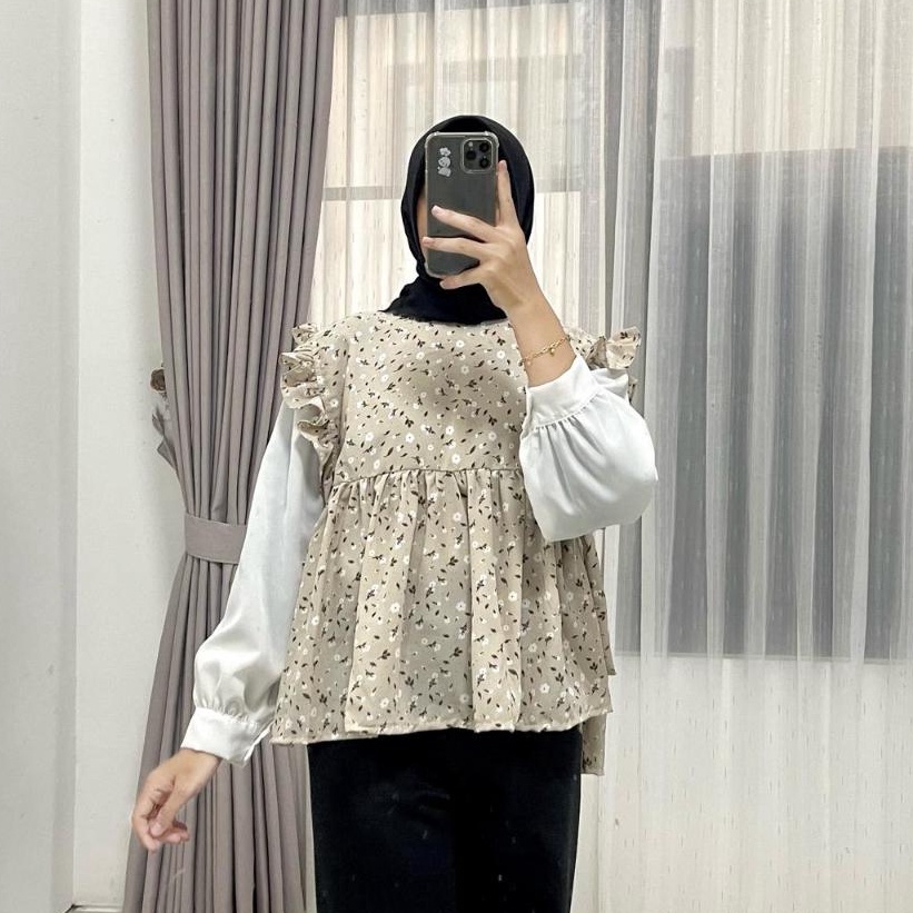 KODE H92K grosirsolo  GEA VEST OUTER RUFFLE MOTIF VINTAGE KOREAN LOOK  OUTER VEST KOREAN STYLE