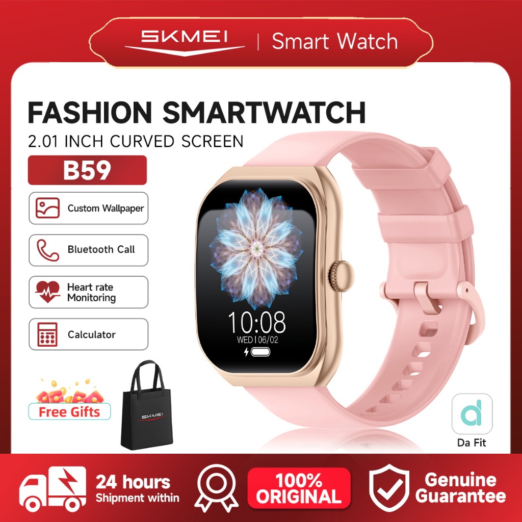 SKMEI Smartwatch B59 Original 2.01inch Large Curved Screen TFT 1ATM Waterproof Jam Tangan Wanita 350