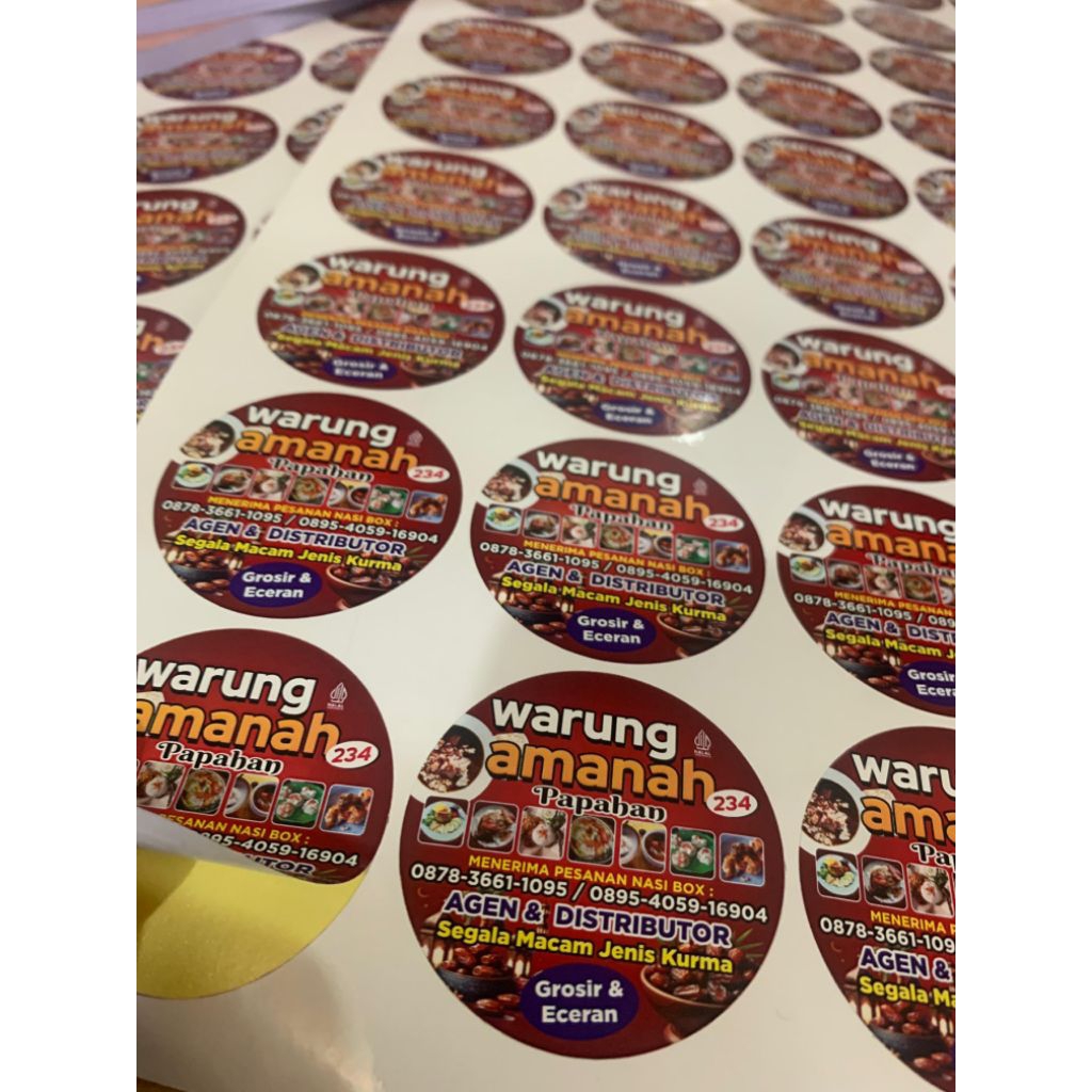 

cetak stiker A3+/ stiker label makanan minuman