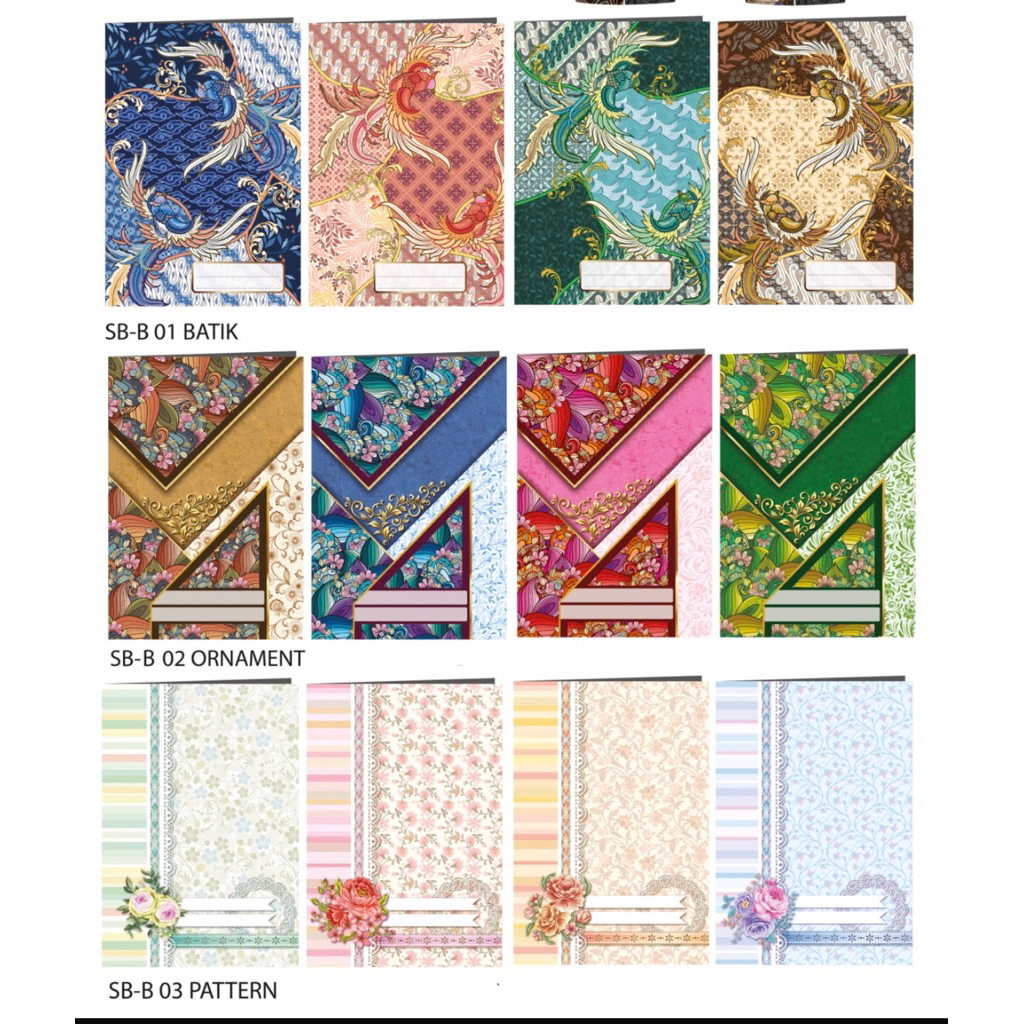 

Sampul Buku Tulis Kertas Artpaper Batik Ornament Simpaty Boxy