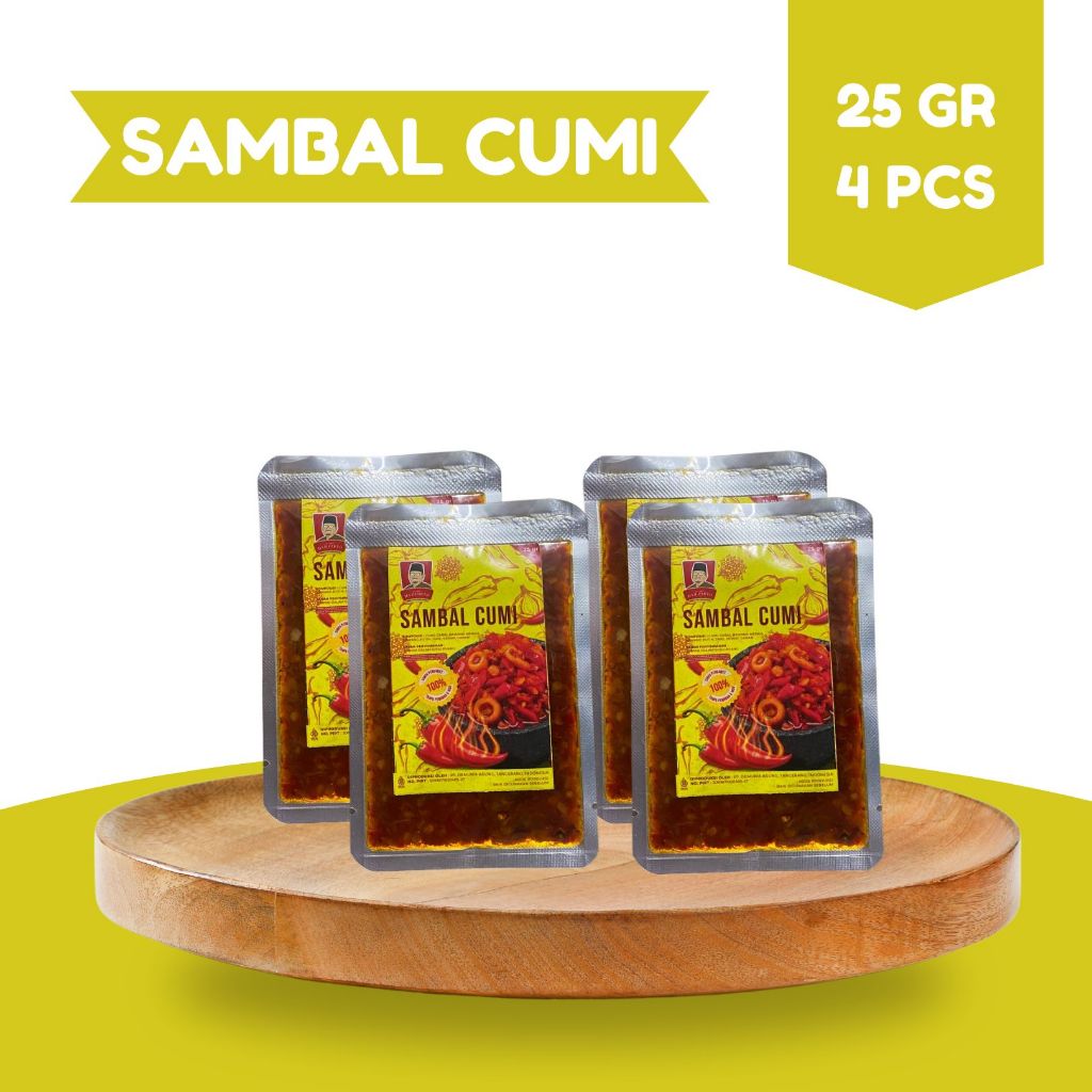 

PAKET 4 PCS Sambal Cumi Bumbu Haji Parto 25 gram - Tanpa MSG & Tanpa Pengawet