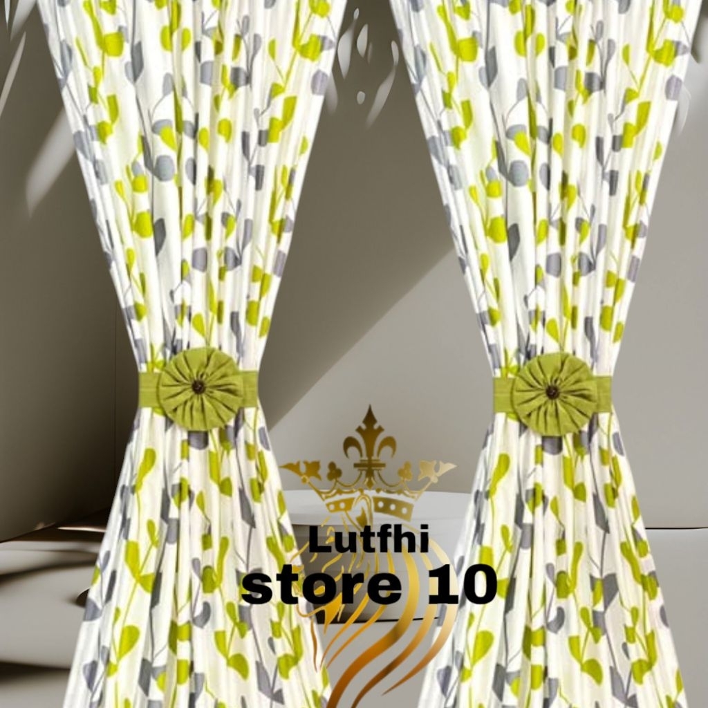 Gorden Kupu Kupu Motif Bunga Jendela pendek Minimalis