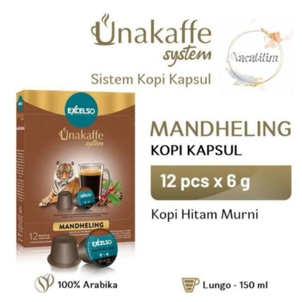 

Excelso Unakaffe Capsule Coffee Mandheling - Kopi Kapsul (12x6gr)
