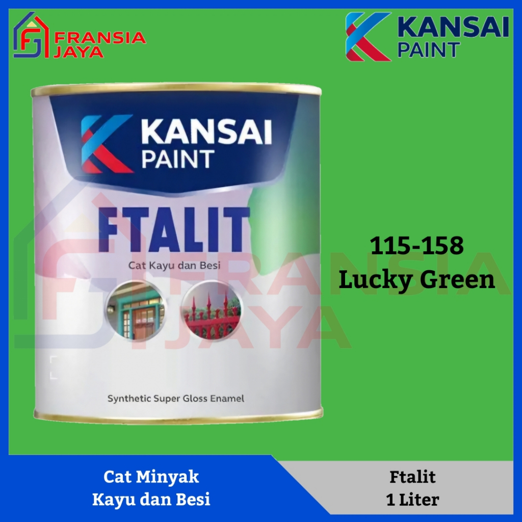 Ftalit 1 Kg KF 158 Lucky Green Kansai Cat Minyak Besi dan Kayu