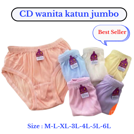 Celana dalam wanita katun jumbo lusinan 12 pcs murah Cd wanita sexy 1 lusin warna soft, tua, bunga2